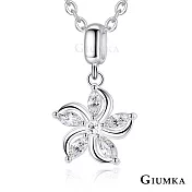 GIUMKA純銀項鍊925純銀短鍊女士項鏈 甜美花朵鎖骨鍊女鍊MNS07087 45cm 白鋯款