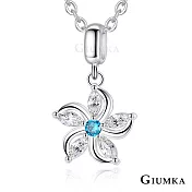 GIUMKA純銀項鍊925純銀短鍊女士項鏈 甜美花朵鎖骨鍊女鍊MNS07087 45cm 藍鋯款