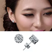 【Emi 艾迷】純淨皇冠造型單鑽中性925銀針耳環 銀色