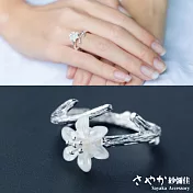 【Sayaka紗彌佳】925純銀文創風格手工貝殼花系列戒指 -梔子花