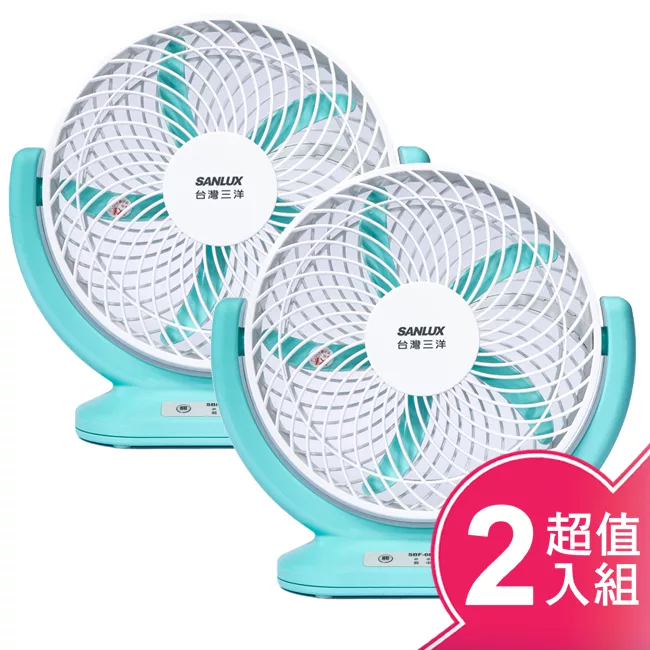 博客來 Sanlux台灣三洋usb攜帶型8吋dc循環電風扇 2入組 Sbf 08d
