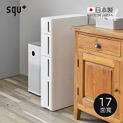 【日本squ+】Storanti日製17面寬抽屜式隙縫收納櫃附輪(1S+2M+1L) -白