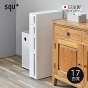 【日本squ+】Storanti日製17面寬抽屜式隙縫收納櫃附輪(2S+1M+1LL) -白