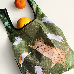 SunnyBag x 貓小姐Ms.Cat 摺疊購物袋 石虎與貓的森林遊戲