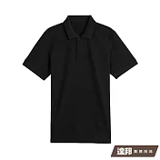 【男人幫】P1168＊全素面百搭基本款時尚CVC素領短袖網眼POLO衫(18色 8size) XS 黑色