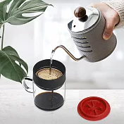 【PO:Selected】丹麥DIY手沖咖啡二件組(手沖咖啡壺-灰/咖啡玻璃杯240ml-紅)