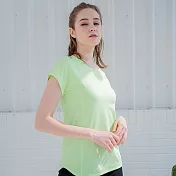 女款吸濕排汗涼感T恤- M 螢光綠