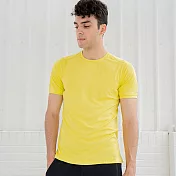 男款抑菌除臭短袖T恤- L 黃色