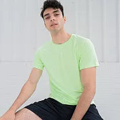 男款吸濕排汗涼感T恤- L 螢光綠