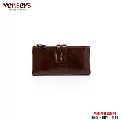 【vensers】小牛皮潮流個性皮夾(TC338101咖啡長夾)