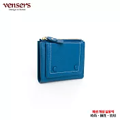 【vensers】小牛皮潮流個性皮夾(TC602002淺藍短夾)