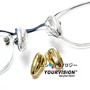 眼鏡專用 新復古時尚鼻墊 鼻托 鼻托(二對4入)(贈螺絲起子+鼻墊螺絲) 銀色