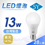 28入【SY 聲億】13W高效能廣角燈泡 -黃光