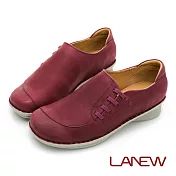 【LA NEW】氣墊手縫休閒鞋(女2270207) 22.5cm 酒紅