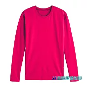 【男人幫】長袖15色素面T恤棉質領口加厚 180克/ 碼重320g(T5244) XS 桃紅色