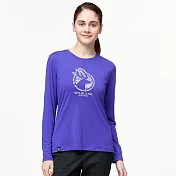 【荒野wildland】女彈性LOGO印花抗UV長袖上衣紫羅蘭色 2XL 紫羅蘭色