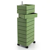 Magis 360 Container 滾輪十層置物櫃 （軍綠）