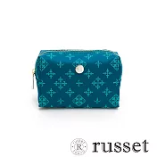 russet經典系列緹花布化妝包(小) 藍綠/灰