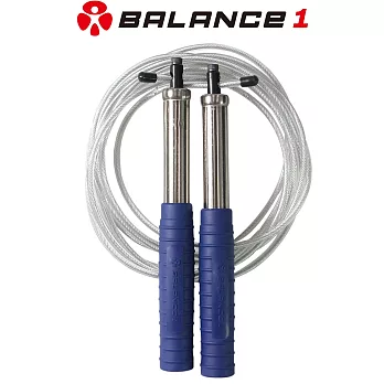 【BALANCE 1】crossfit高轉速鋼索跳繩(不鏽鋼握把+可調整長度) 閃電藍