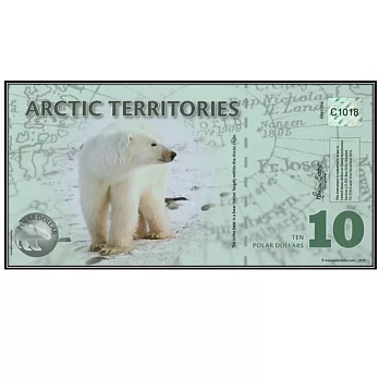 【耀典真品】北極熊 1 0元(塑膠鈔票)