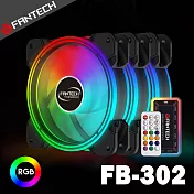 FANTECH 雙光圈遙控RGB燈效電腦風扇套組(FB-302)