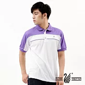 【遊遍天下】MIT台灣製男款抗UV涼爽吸濕排汗機能POLO衫(SV071) L 白/紫