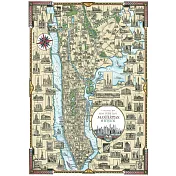 義大利 IFI 海報/包裝紙 紐約曼哈頓與布朗克斯地圖