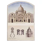 義大利 IFI 海報/包裝紙 梵蒂岡聖彼得大教堂詳解圖