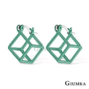 GIUMKA 幾何方形耳針式耳環 韓系流行時尚 淑女款 一對價格 多款任選  MF07059 綠色