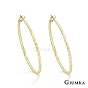 GIUMKA 抗過敏鋼針 時尚圈圈 精鍍正白K/黑金/黃K 寬 0.2 CM 針式耳環 一對價格 MF020003 金色 ‧約 3.0 CM