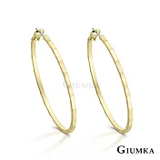 GIUMKA 抗過敏鋼針 華麗圈圈 精鍍正白K/黑金/黃K 寬 0.19 CM 針式耳環 一對價格 MF020004 金色 ‧約 3.0 CM