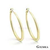 GIUMKA抗過敏鋼針 簡約C型 精鍍正白K/黑金/黃K 寬 0.4 CM 針式耳環 一對價格 MF020005 金色 ‧約 4.0 CM