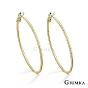 GIUMKA 抗過敏鋼針 螺紋圈圈 精鍍正白K/黑金/黃K 寬 0.18 CM 針式耳環 一對價格 MF020006 金色 ‧約 3.0 CM