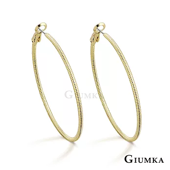 GIUMKA 抗過敏鋼針 螺紋圈圈 精鍍正白K/黑金/黃K 寬 0.18 CM 針式耳環 一對價格 MF020006 金色 ‧約 3.0 CM