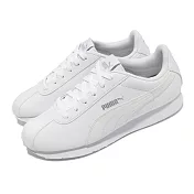Puma 慢跑鞋 Puma Turin 低筒 復古 女鞋 小白鞋 基本款 皮革鞋面 穿搭 上學 白 28cm WHITE-WHITE