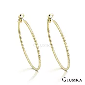 GIUMKA 抗過敏鋼針 波紋多切面圈圈 精鍍正白K/黑金/黃K 寬 0.20 CM 針式耳環 一對價格 MF020008 金色 ‧約 3.0 CM