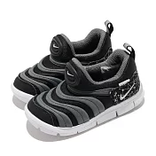 Nike 慢跑鞋 Dynamo Free 運動 童鞋 基本款 套腳 簡約 毛毛蟲 舒適 小童 黑 灰 DC3273001 12cm BLACK/GREY