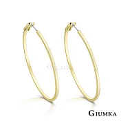 GIUMKA 抗過敏鋼針 流行圈圈 精鍍正白K/黑金/黃K 寬 0.18 CM 針式耳環 一對價格 MF020011 金色 ‧約 6.0 CM