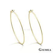 GIUMKA 抗過敏鋼針 簡約 C 型 精鍍正白K/黑金/黃K 寬 0.12CM 針式耳環 一對價格 MF020012 金色 ‧約 3.0 CM