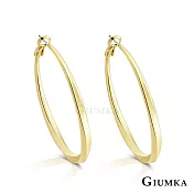 GIUMKA 抗過敏鋼針 簡約圈圈 精鍍正白K/黑金/黃K 寬 0.3 CM 針式耳環 一對價格 MF020019 金色 ‧約 4.0 CM