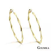 GIUMKA 抗過敏鋼針 螺紋圈圈 精鍍正白K/黑金/黃K 寬 0.23 CM 針式耳環 一對價格 MF020020 金色 ‧約 3.0 CM