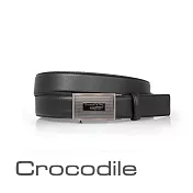職場新鮮人 父親節 情人節送禮 Crocodile 壓紋 寬版自動扣式 真皮紳士皮帶 (35mm) 0101-25007-01 36 黑色