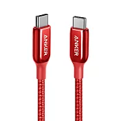ANKER USB-C to C編織充電線0.9M PoweLine+III A8862 紅