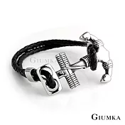 GIUMKA 船錨海洋風編織皮革手環 多款任選 MH08045 A.黑色