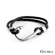 GIUMKA 海洋風魚鉤編織皮革手環 多款任選 MH08047 A.黑色