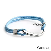 GIUMKA 海洋風魚鉤編織皮革手環 多款任選 MH08047 E.藍色