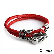 GIUMKA 龍爪編織皮革手環 多款任選 MH08058 B.紅色