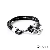 GIUMKA 鬼斧神兵編織皮革手環 多款任選 MH08050 A.黑色