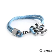 GIUMKA 鬼斧神兵編織皮革手環 多款任選 MH08050 E.藍色