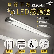 WEI BO 磁吸式無線平板自動感應燈 內置54顆LED燈(32.3公分) (內置裡聚合物電池免牽線)萬用燈(停電必備)